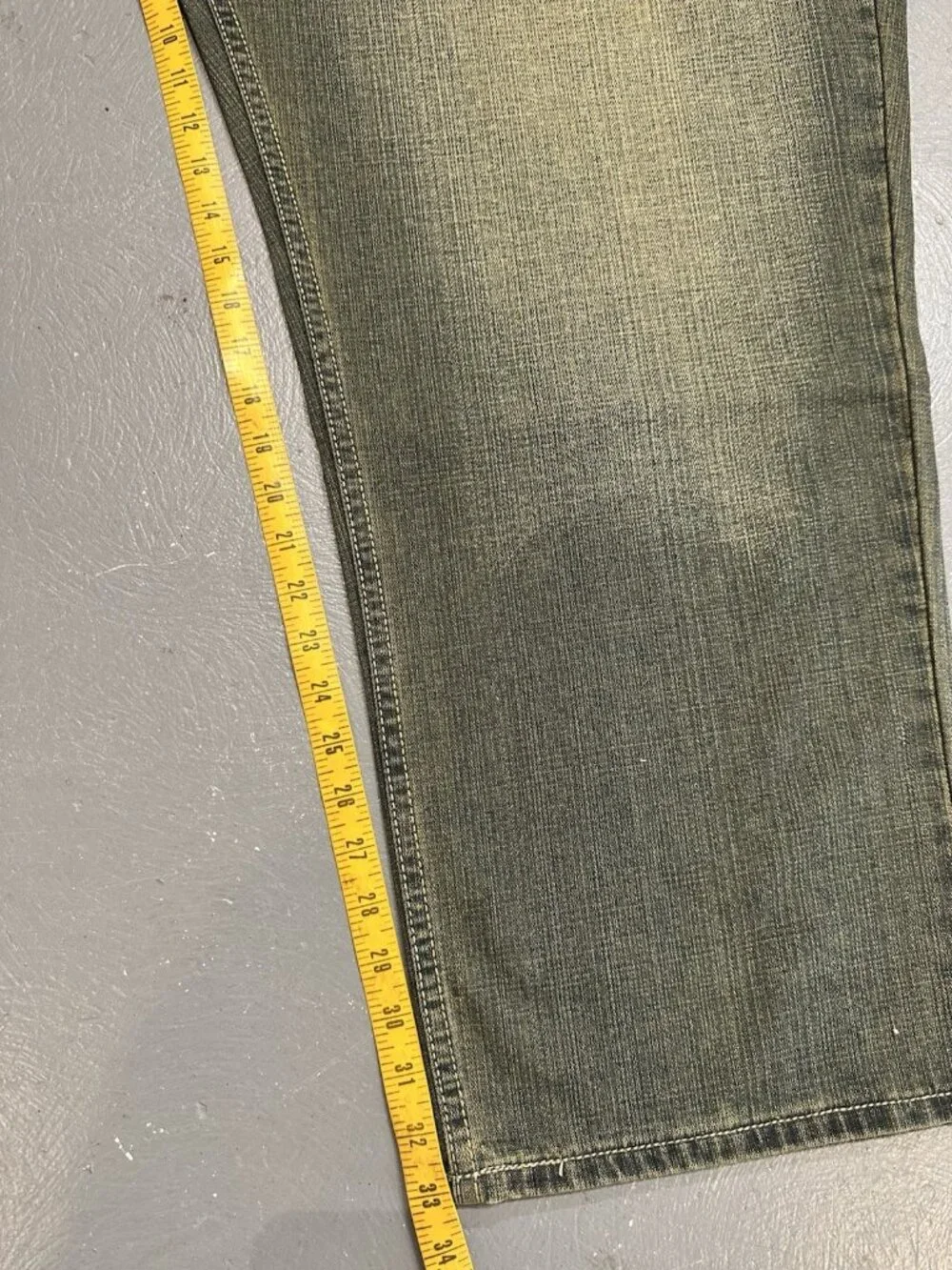 Royal Blue Brand Denim Jeans Men 58 x 34 Relaxed Big & Tall Olive Green Wash